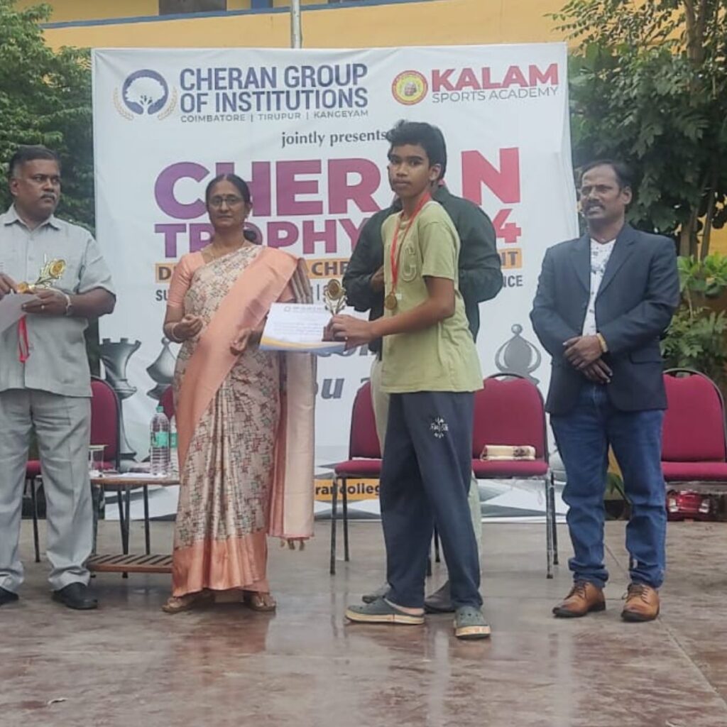 chess academy in coimbatore medal winner