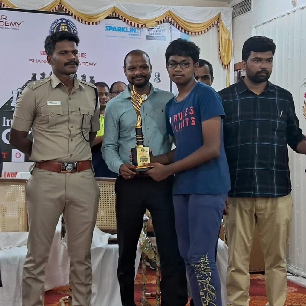 coimbatore chess competition student wins title