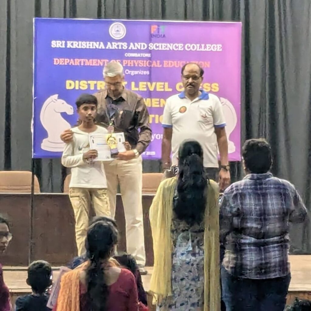 coimbatore chess training program achievement Coimbatore coaching centre chess winner