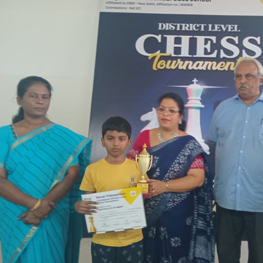 local chess coaching in coimbatore achievement Coimbatore chess academy student winning prize